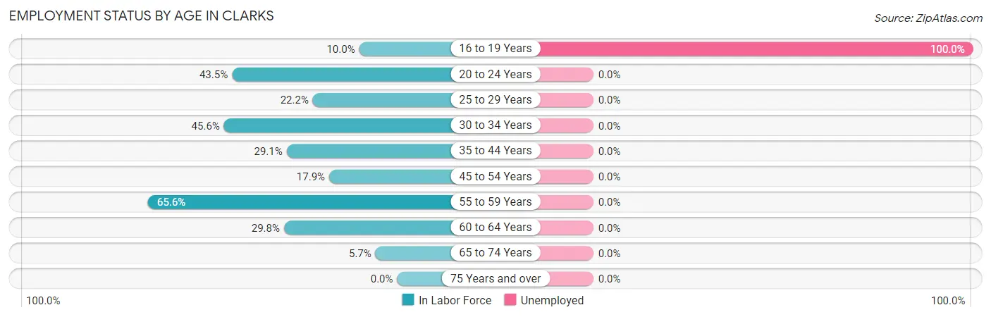 Employment Status by Age in Clarks