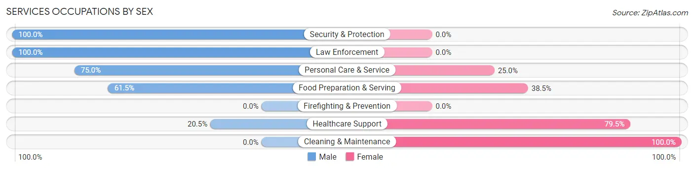 Services Occupations by Sex in Clarks