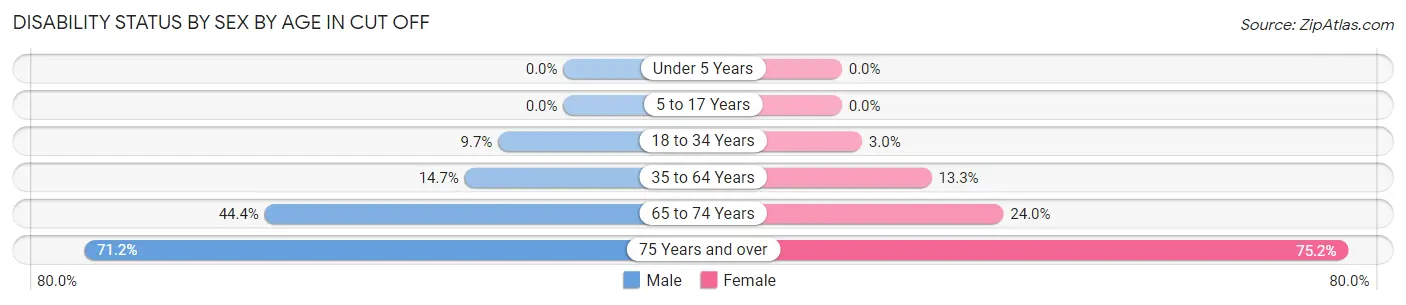 Disability Status by Sex by Age in Cut Off