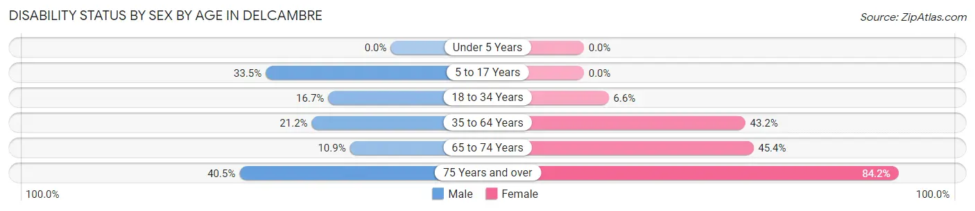 Disability Status by Sex by Age in Delcambre