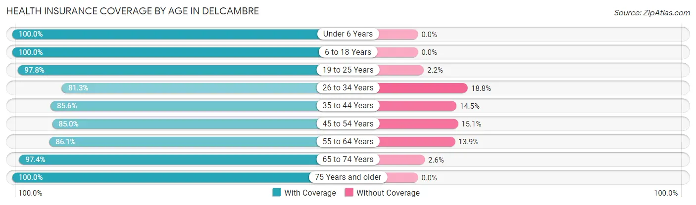 Health Insurance Coverage by Age in Delcambre