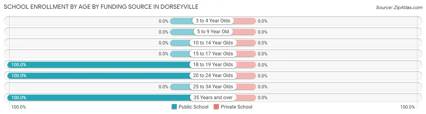 School Enrollment by Age by Funding Source in Dorseyville