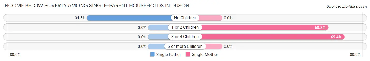 Income Below Poverty Among Single-Parent Households in Duson