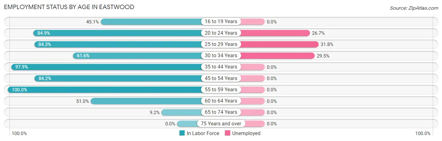 Employment Status by Age in Eastwood