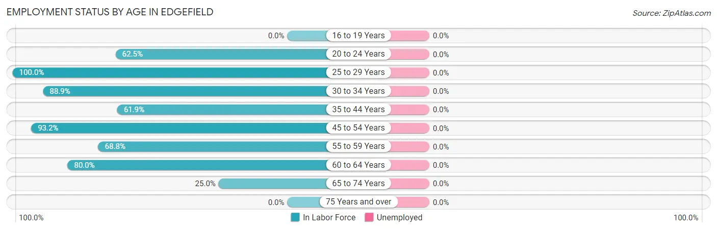 Employment Status by Age in Edgefield