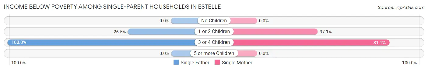 Income Below Poverty Among Single-Parent Households in Estelle