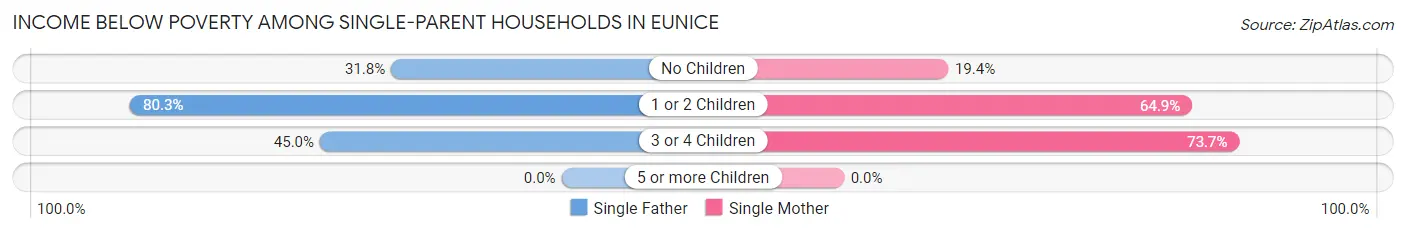 Income Below Poverty Among Single-Parent Households in Eunice
