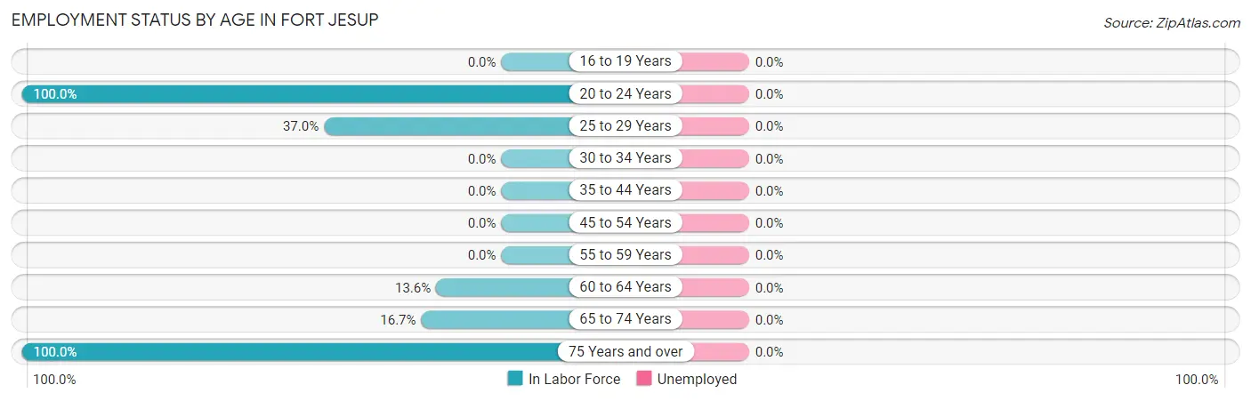 Employment Status by Age in Fort Jesup