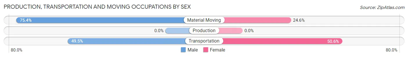 Production, Transportation and Moving Occupations by Sex in Fort Polk South
