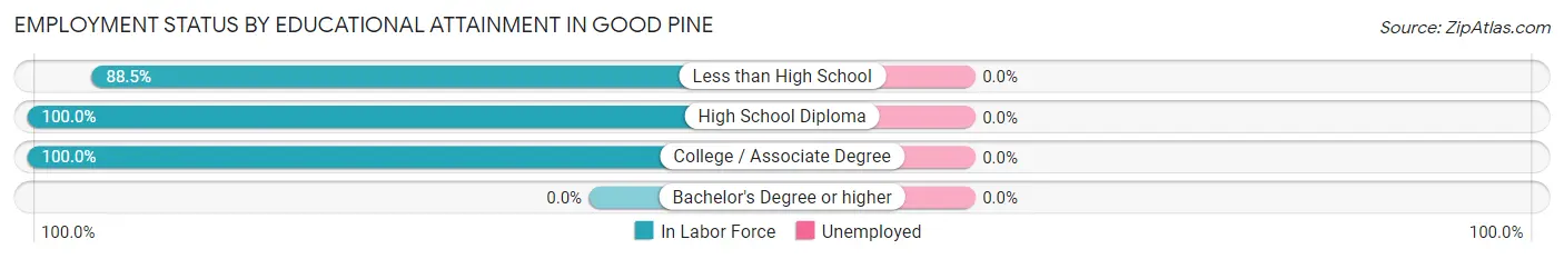 Employment Status by Educational Attainment in Good Pine