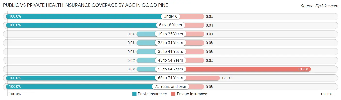Public vs Private Health Insurance Coverage by Age in Good Pine