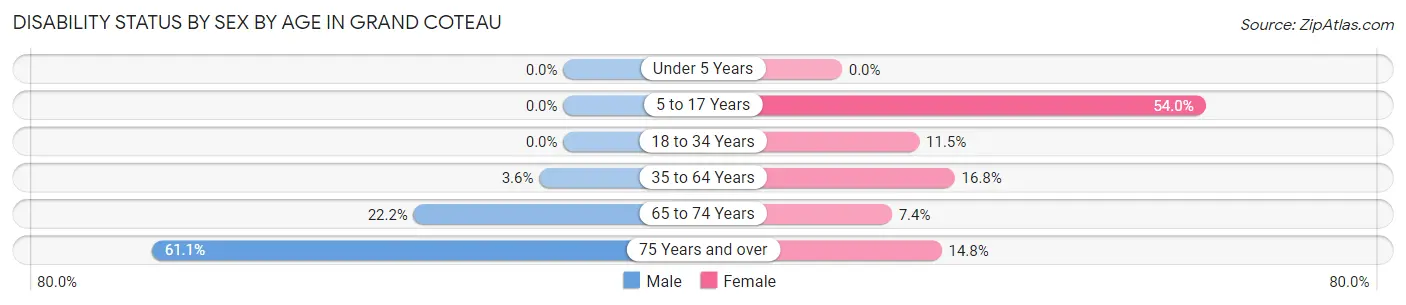 Disability Status by Sex by Age in Grand Coteau