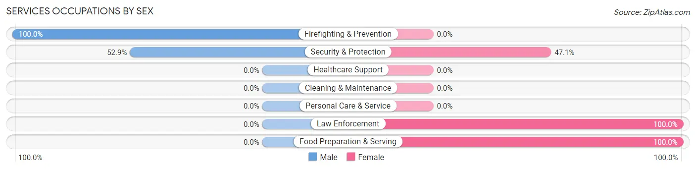 Services Occupations by Sex in Harrisonburg
