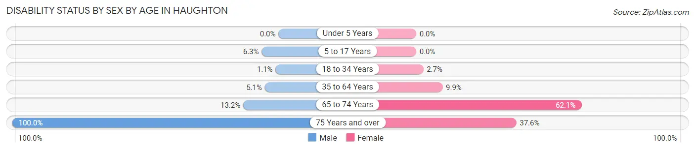 Disability Status by Sex by Age in Haughton