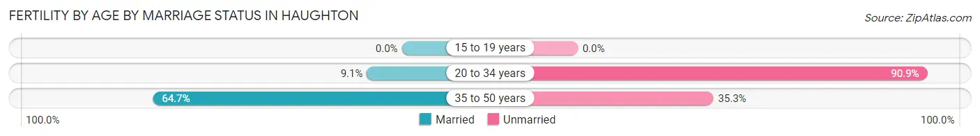 Female Fertility by Age by Marriage Status in Haughton