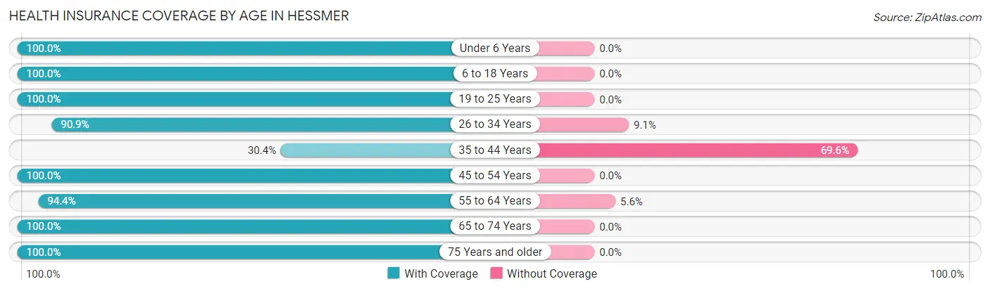 Health Insurance Coverage by Age in Hessmer