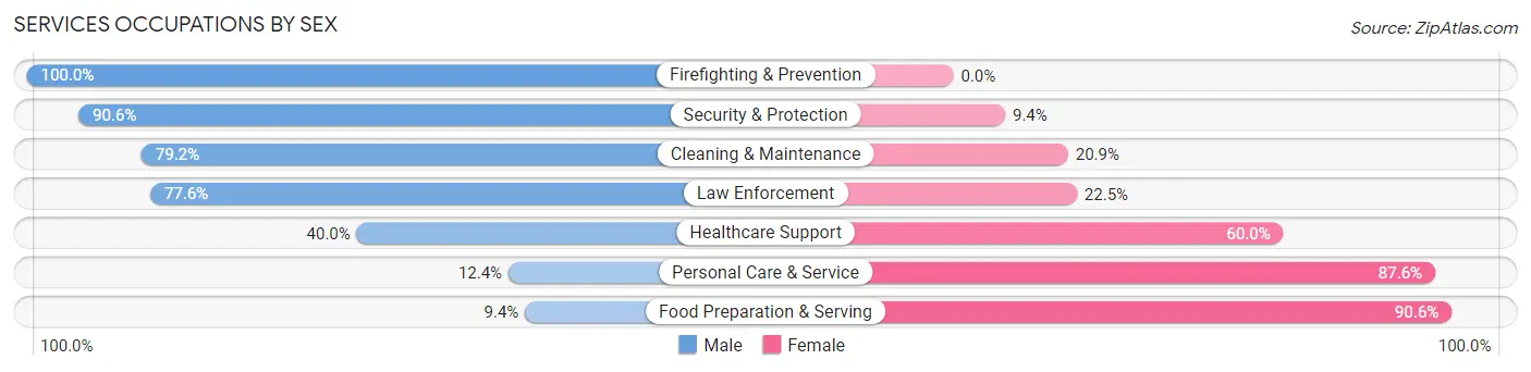 Services Occupations by Sex in Jennings