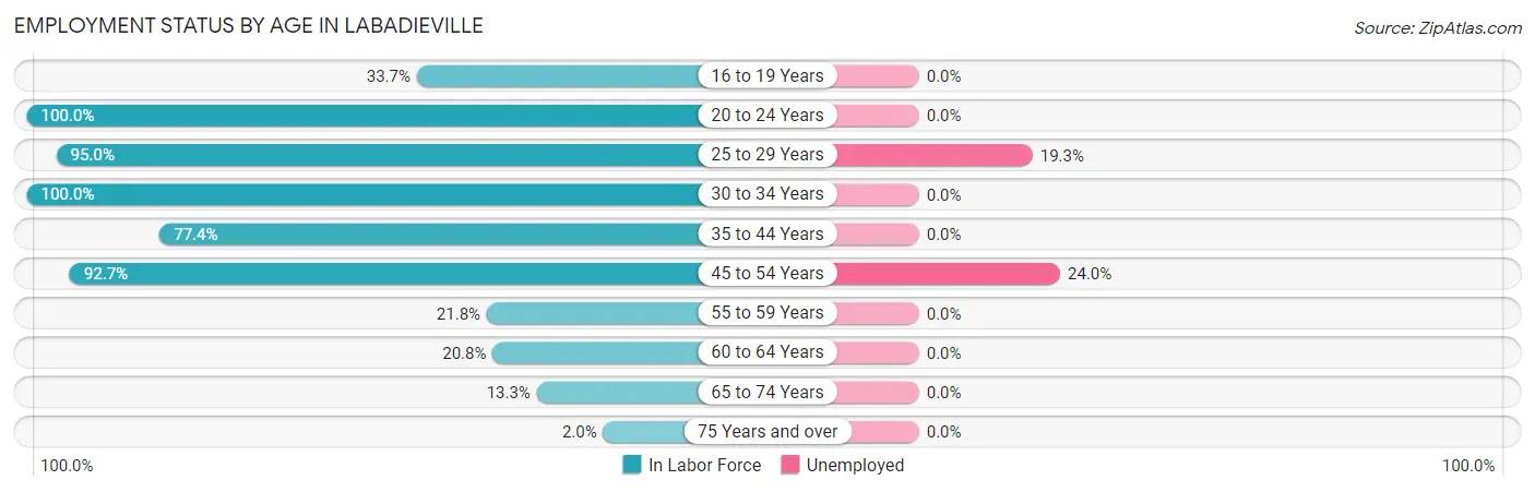Employment Status by Age in Labadieville