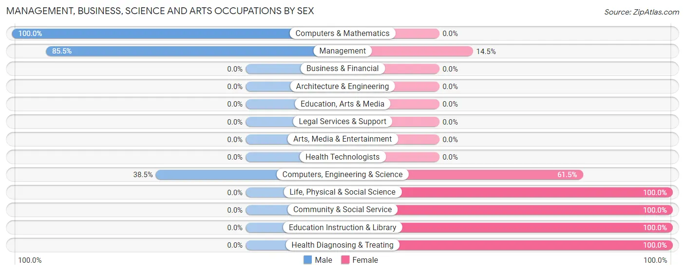 Management, Business, Science and Arts Occupations by Sex in Labadieville