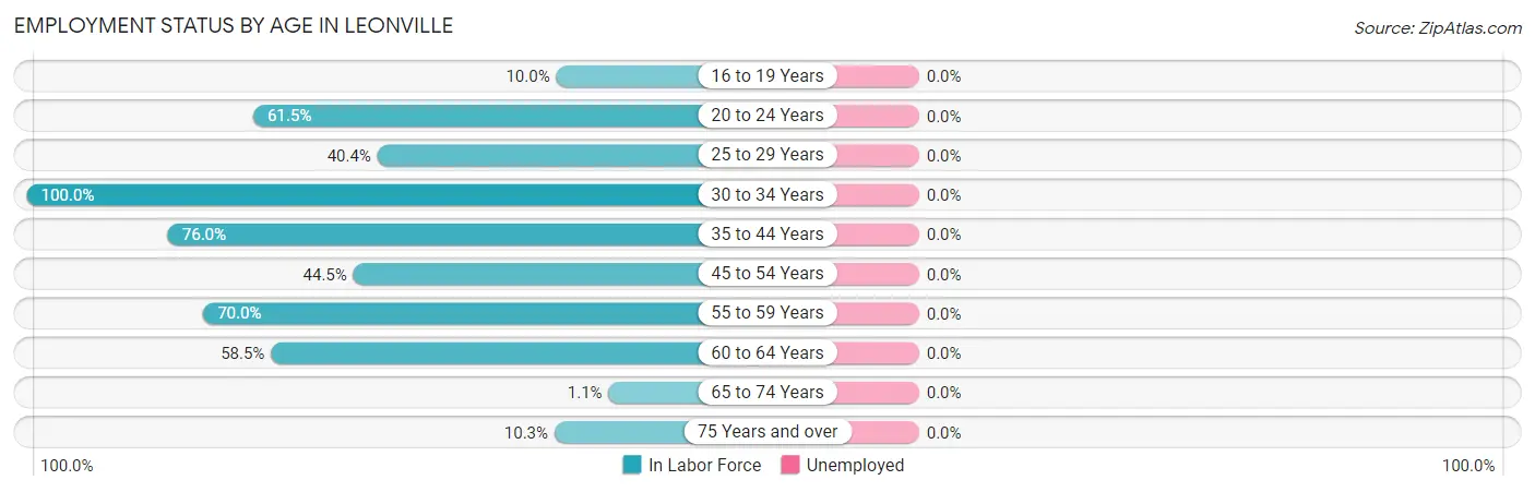 Employment Status by Age in Leonville