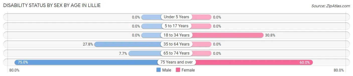 Disability Status by Sex by Age in Lillie