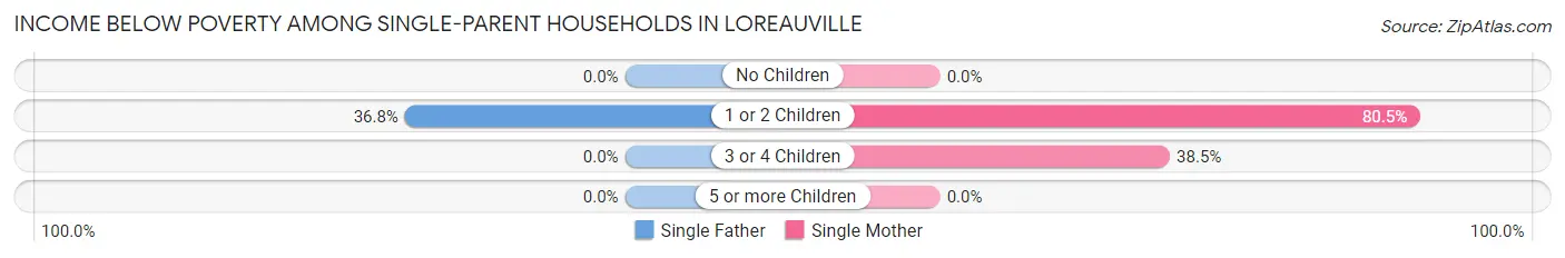 Income Below Poverty Among Single-Parent Households in Loreauville