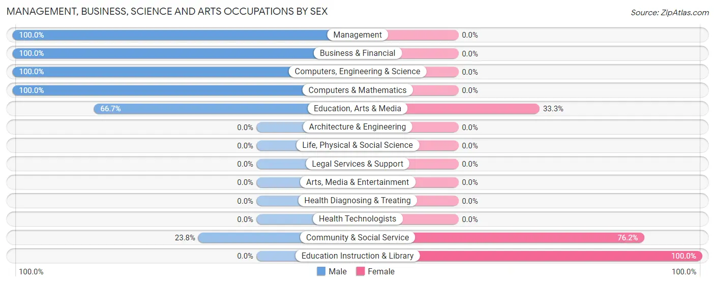 Management, Business, Science and Arts Occupations by Sex in Loreauville