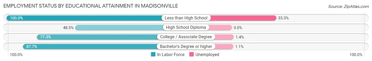 Employment Status by Educational Attainment in Madisonville