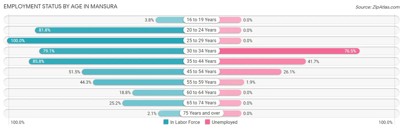 Employment Status by Age in Mansura