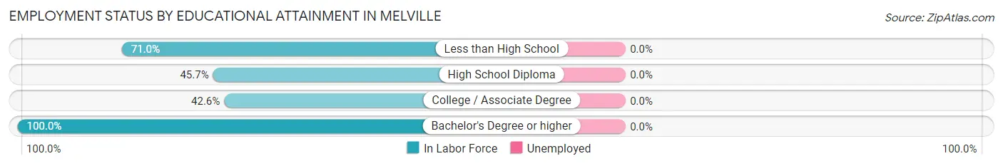 Employment Status by Educational Attainment in Melville