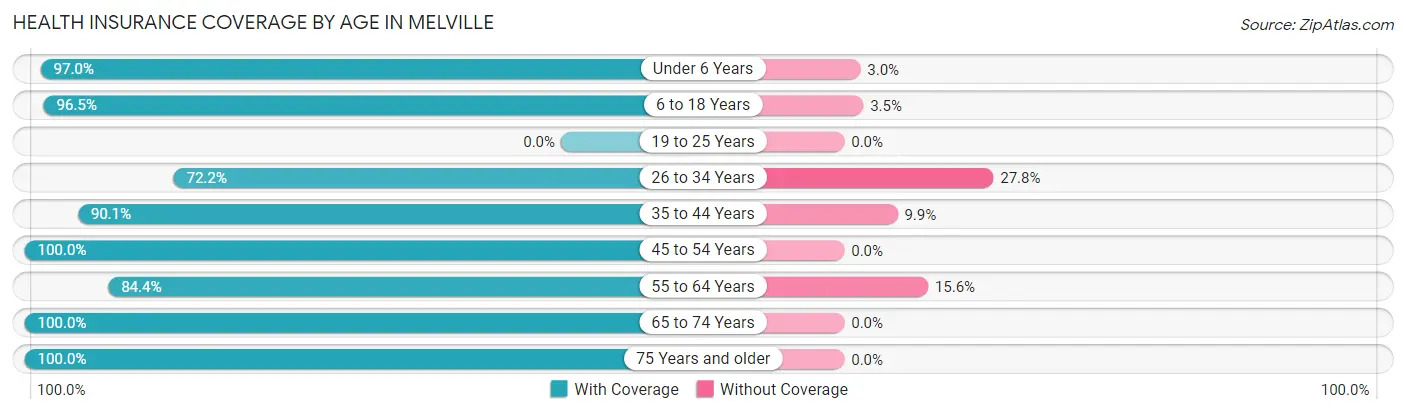 Health Insurance Coverage by Age in Melville