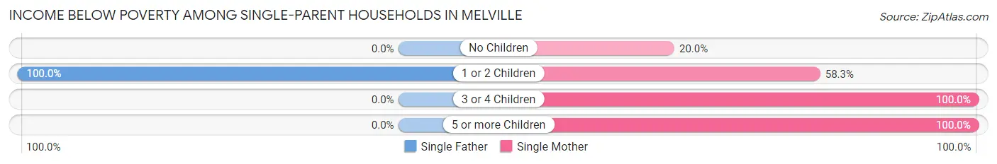 Income Below Poverty Among Single-Parent Households in Melville