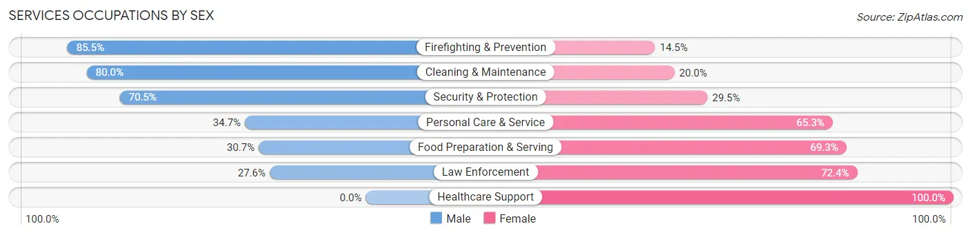 Services Occupations by Sex in Meraux