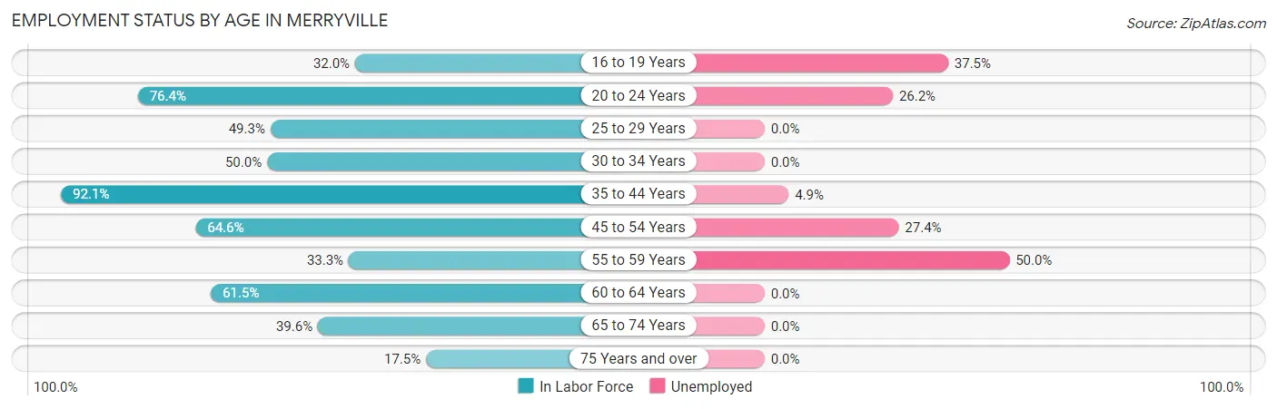 Employment Status by Age in Merryville