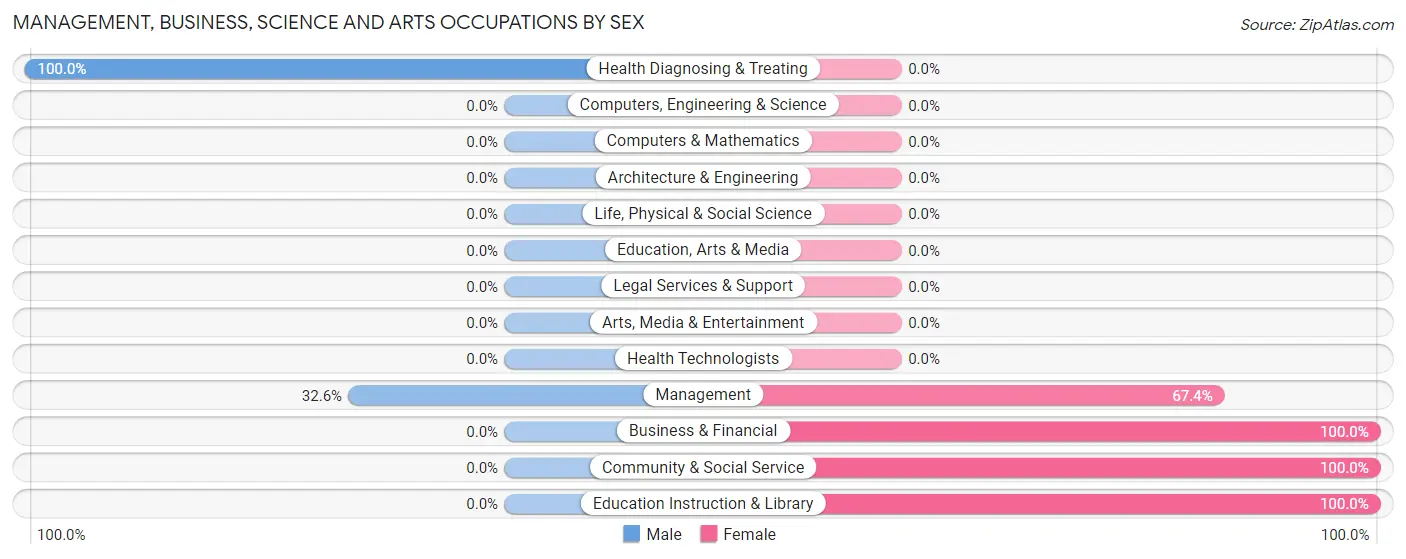 Management, Business, Science and Arts Occupations by Sex in Minorca