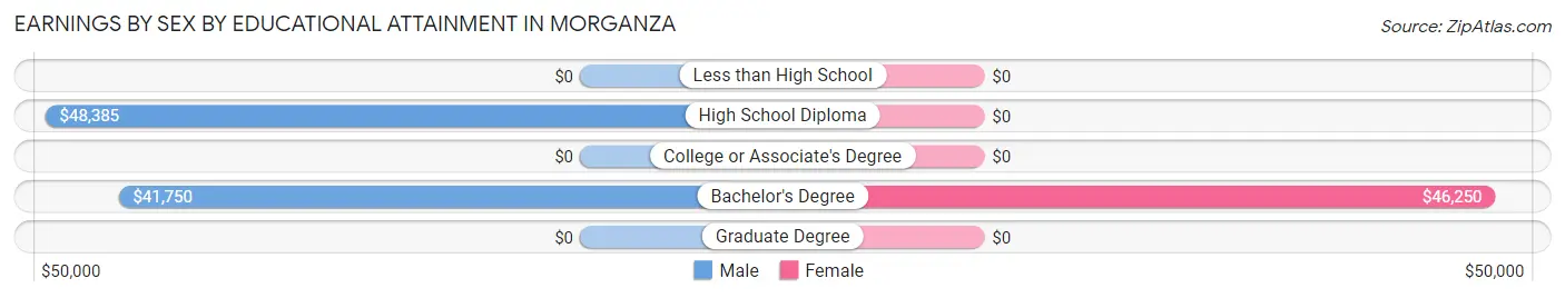 Earnings by Sex by Educational Attainment in Morganza