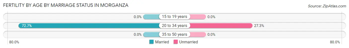 Female Fertility by Age by Marriage Status in Morganza