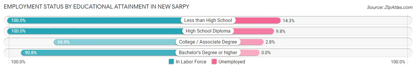 Employment Status by Educational Attainment in New Sarpy