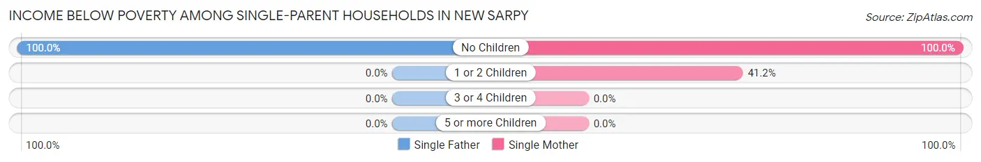 Income Below Poverty Among Single-Parent Households in New Sarpy