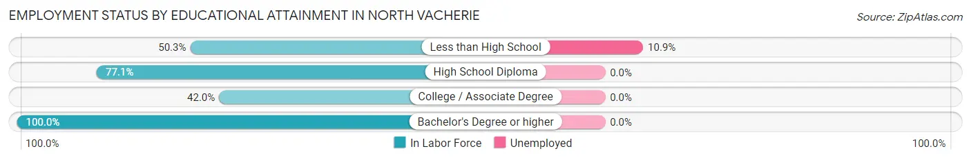 Employment Status by Educational Attainment in North Vacherie