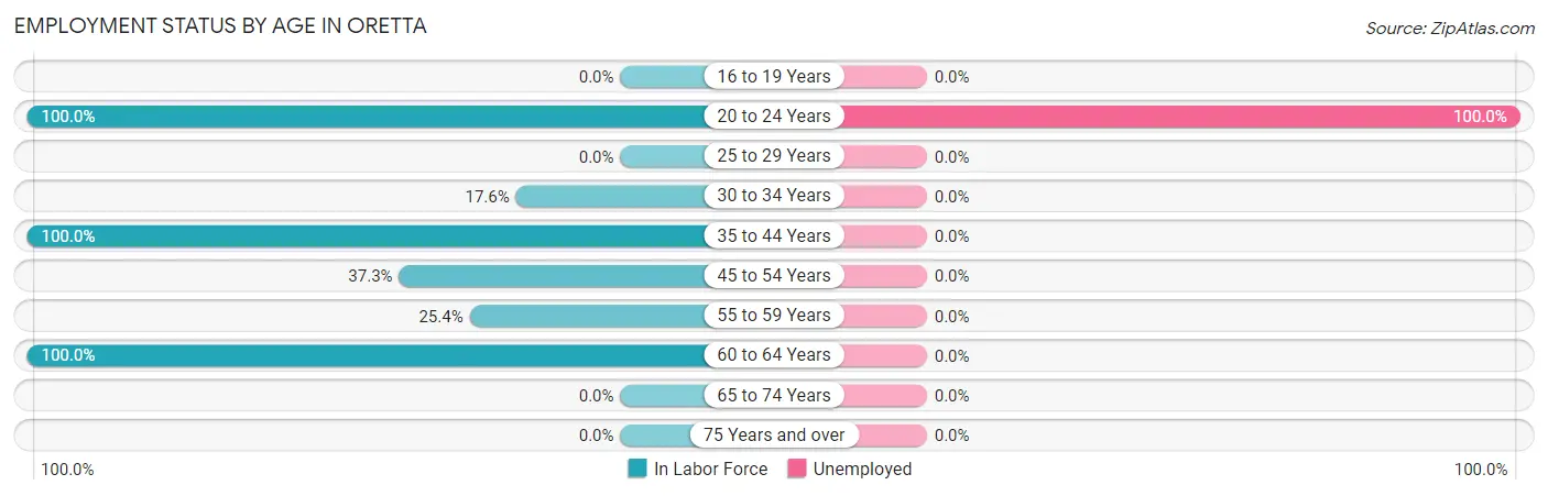Employment Status by Age in Oretta