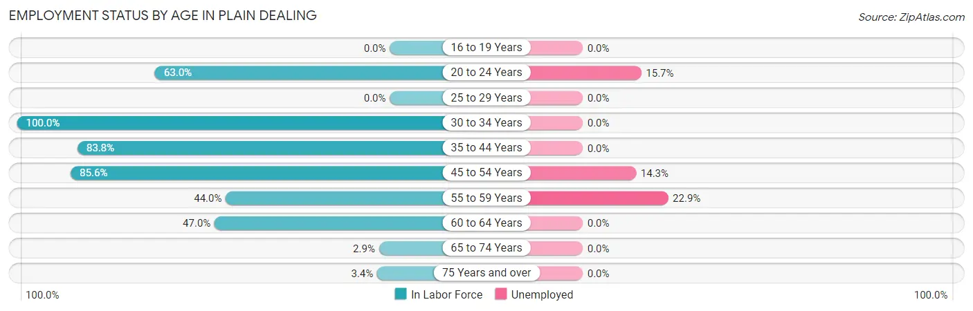 Employment Status by Age in Plain Dealing