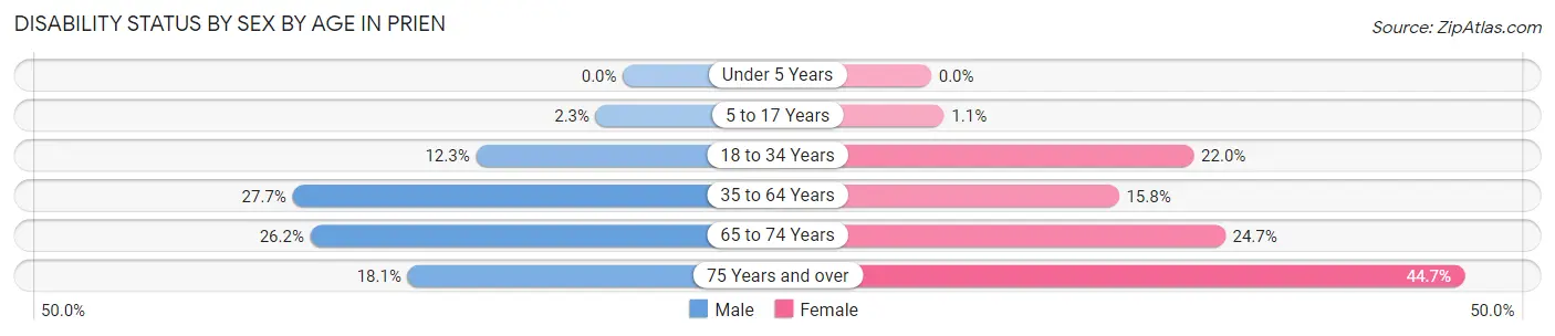 Disability Status by Sex by Age in Prien