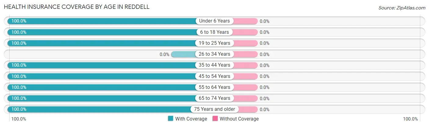 Health Insurance Coverage by Age in Reddell