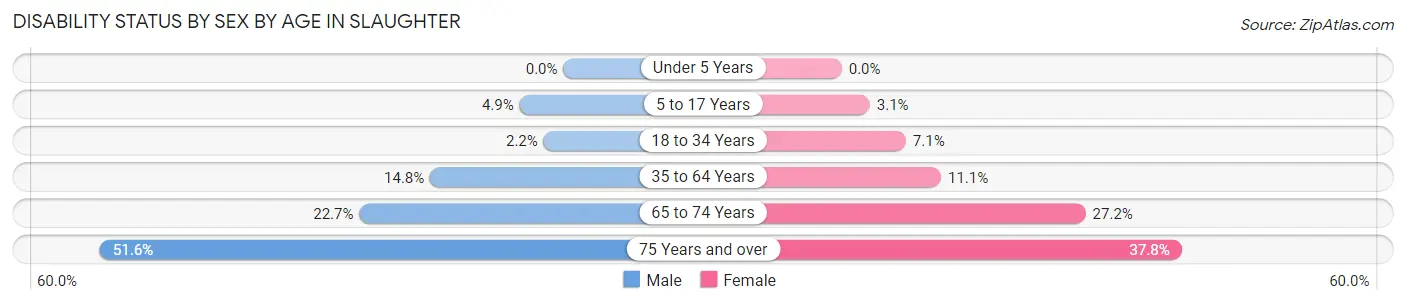 Disability Status by Sex by Age in Slaughter