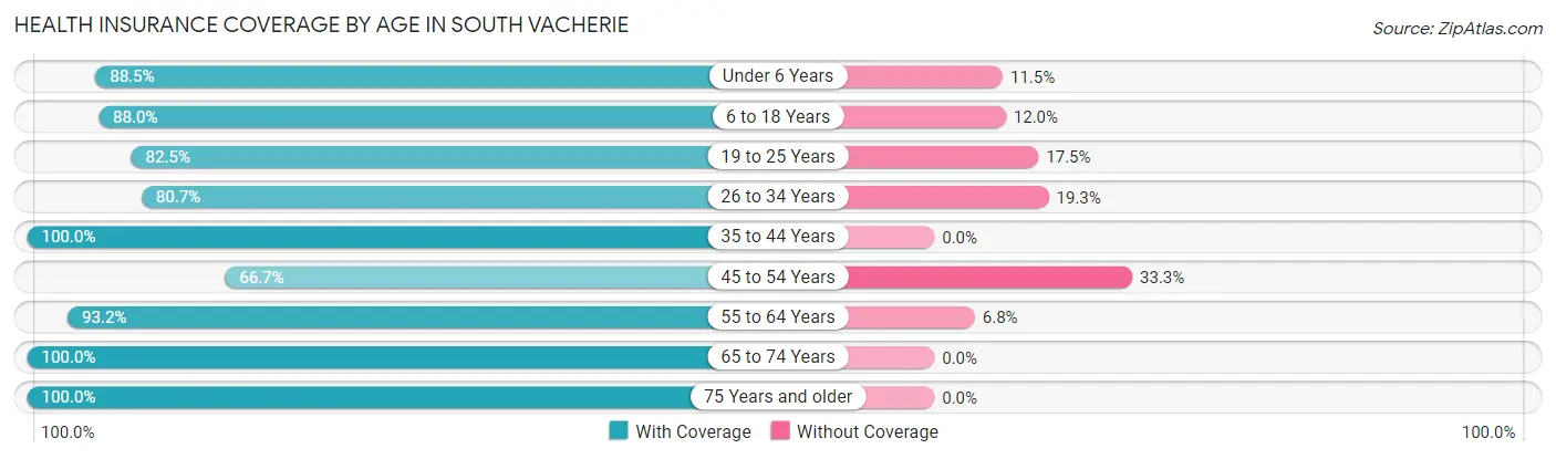 Health Insurance Coverage by Age in South Vacherie