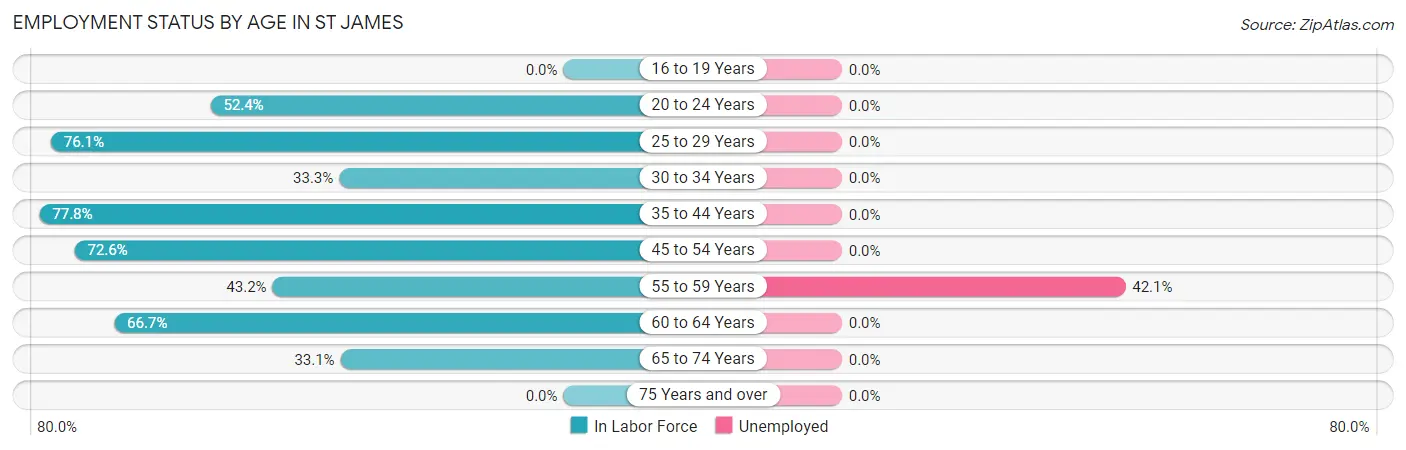 Employment Status by Age in St James