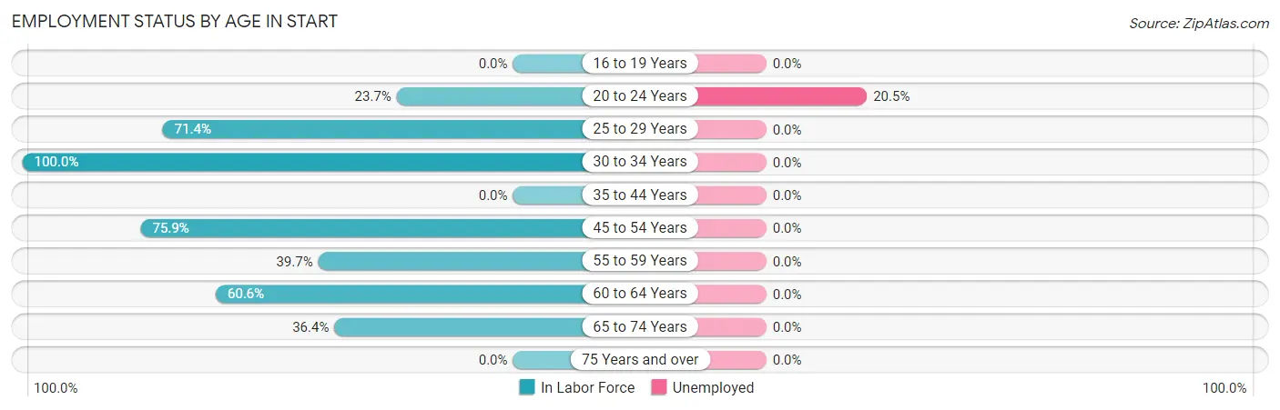 Employment Status by Age in Start