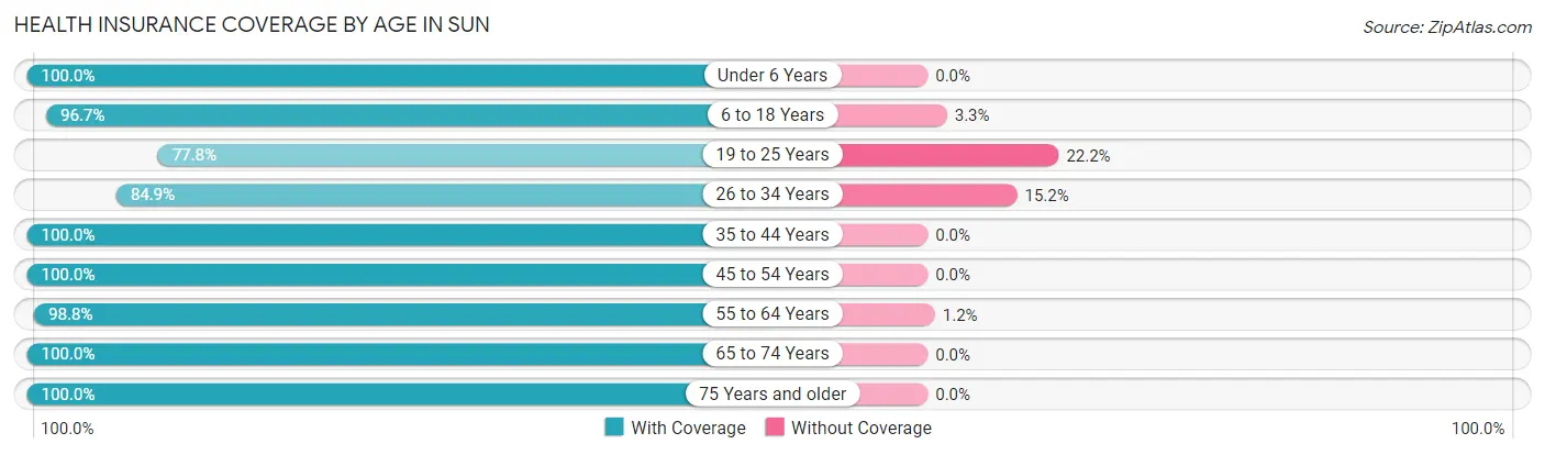 Health Insurance Coverage by Age in Sun