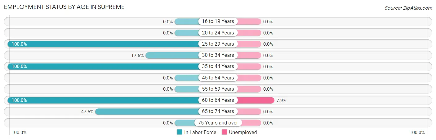 Employment Status by Age in Supreme